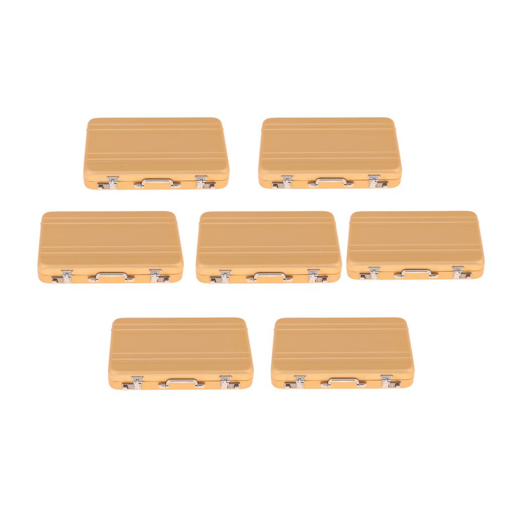 8PCS 1/12 Dollhouse Miniature Travel Metal Code Suitcase Home Decoration