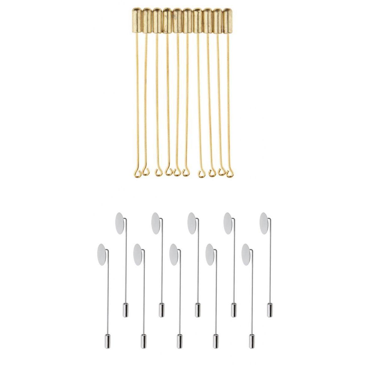 20Pcs Lapel Stick Brooch Pin Needle Suit Tie Hat Scarf Badge DIY Jewelry