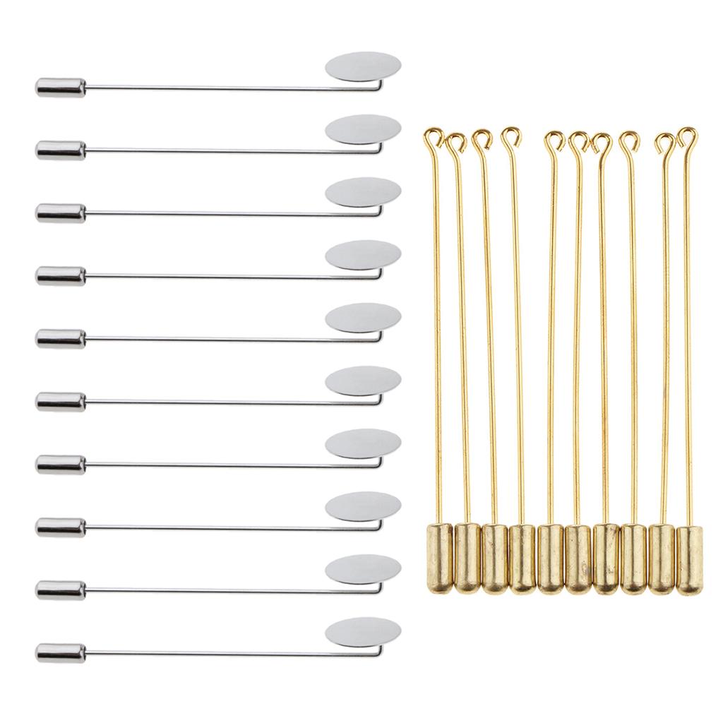 20Pcs Lapel Stick Brooch Pin Needle Suit Tie Hat Scarf Badge DIY Jewelry