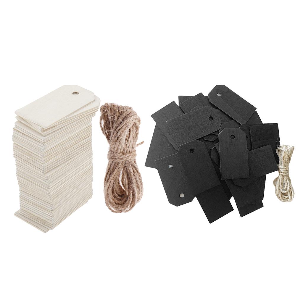 75 Pieces Black White Wooden Rectangle Gift Tags Blackboard Message Board