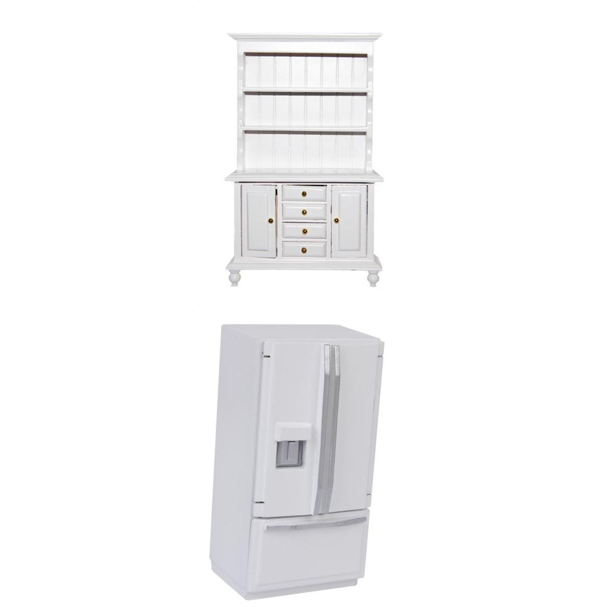 1/12 Dollhouse Miniature Wooden Furniture Refrigerator & Cabinet Bookshelf