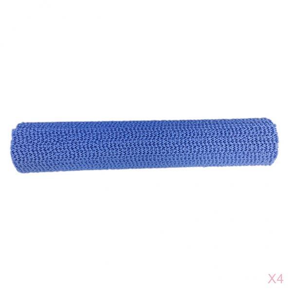 4Pcs Anti Slip Grip Pad Cupboard Cabinet Drawer Liner Mat 30x150cm Blue