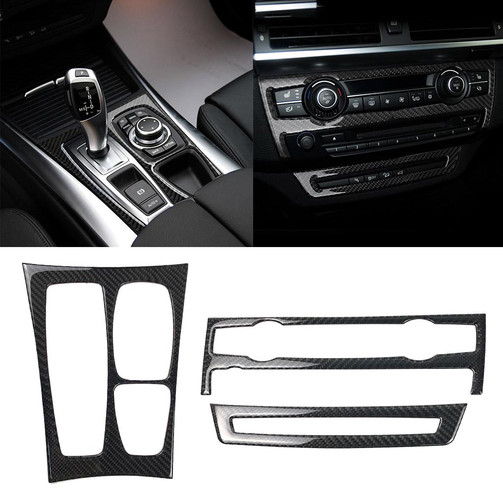 Carbon Fiber Inner Control Gear Shift Box Panel Covers For e70 e71 X5 X6