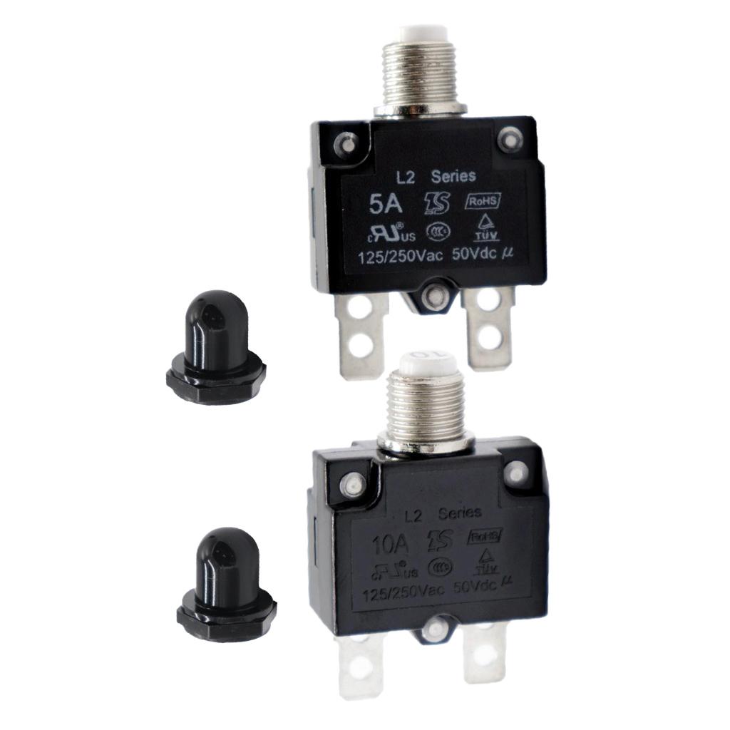 5A/10A Circuit Breaker Overload Protector Switch Fuse Resettable AC 125/250V