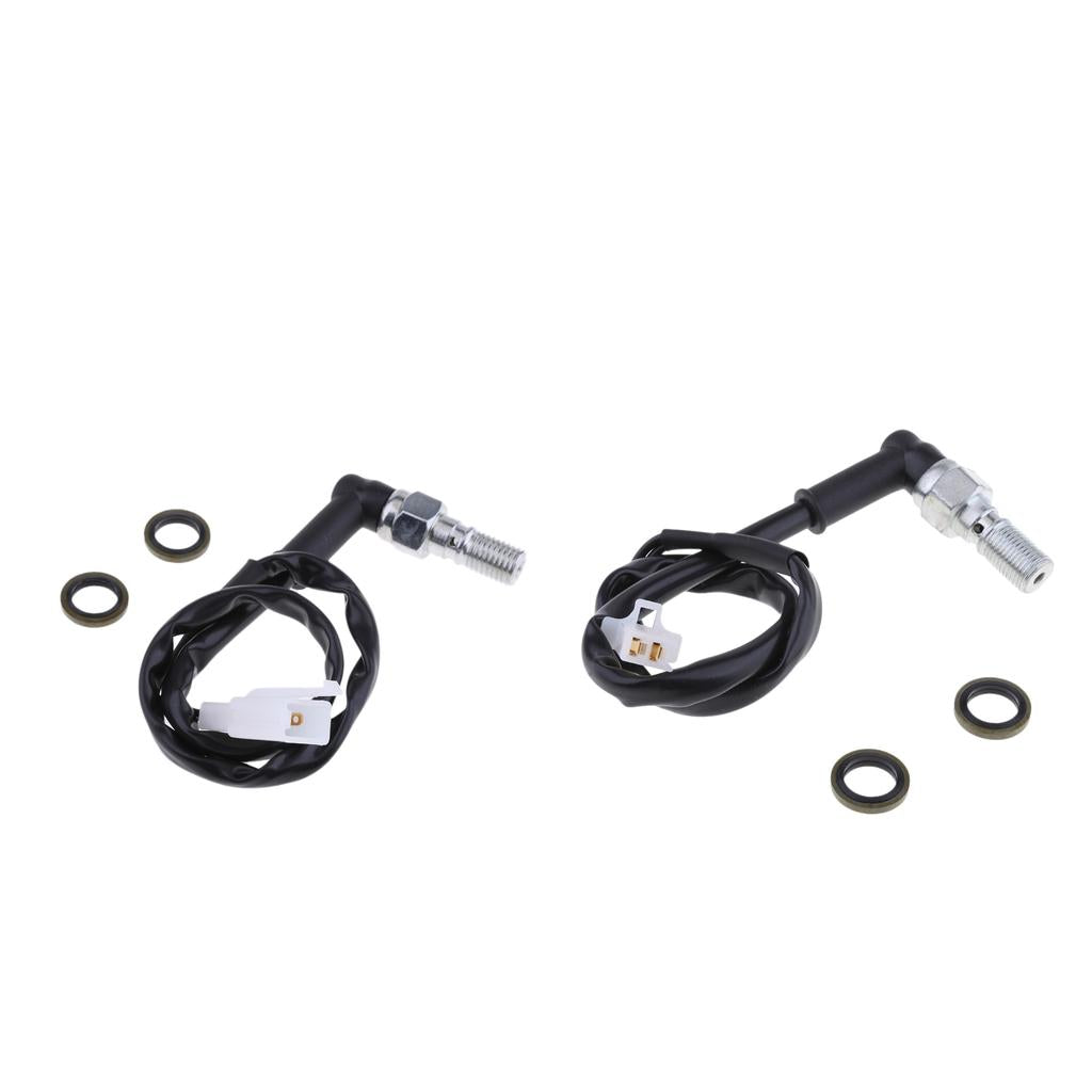 2Pcs Motorcycle Hydraulic Brake Light Pressure Switch Curved M10 1.25mm 1mm