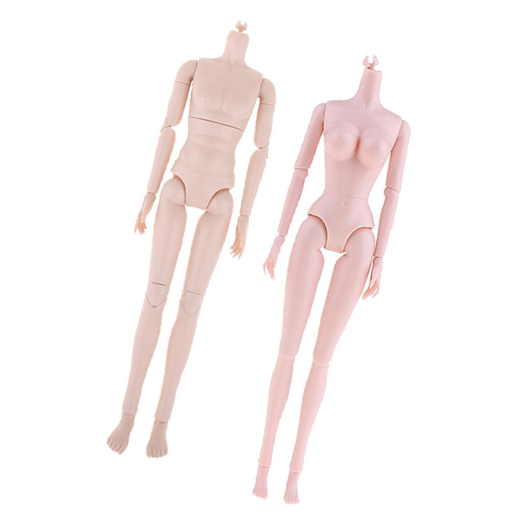 1/6 Bjd Nude Doll Female and Male Ball-Jointed Doll Body Parts Couple