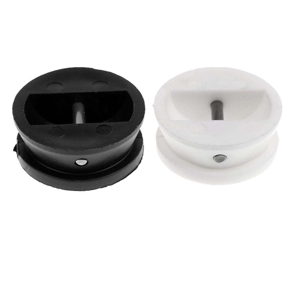 2x Surf Leash Leg SUP Longboard Leg Rope Deck Plug 30mm Diameter White+Black