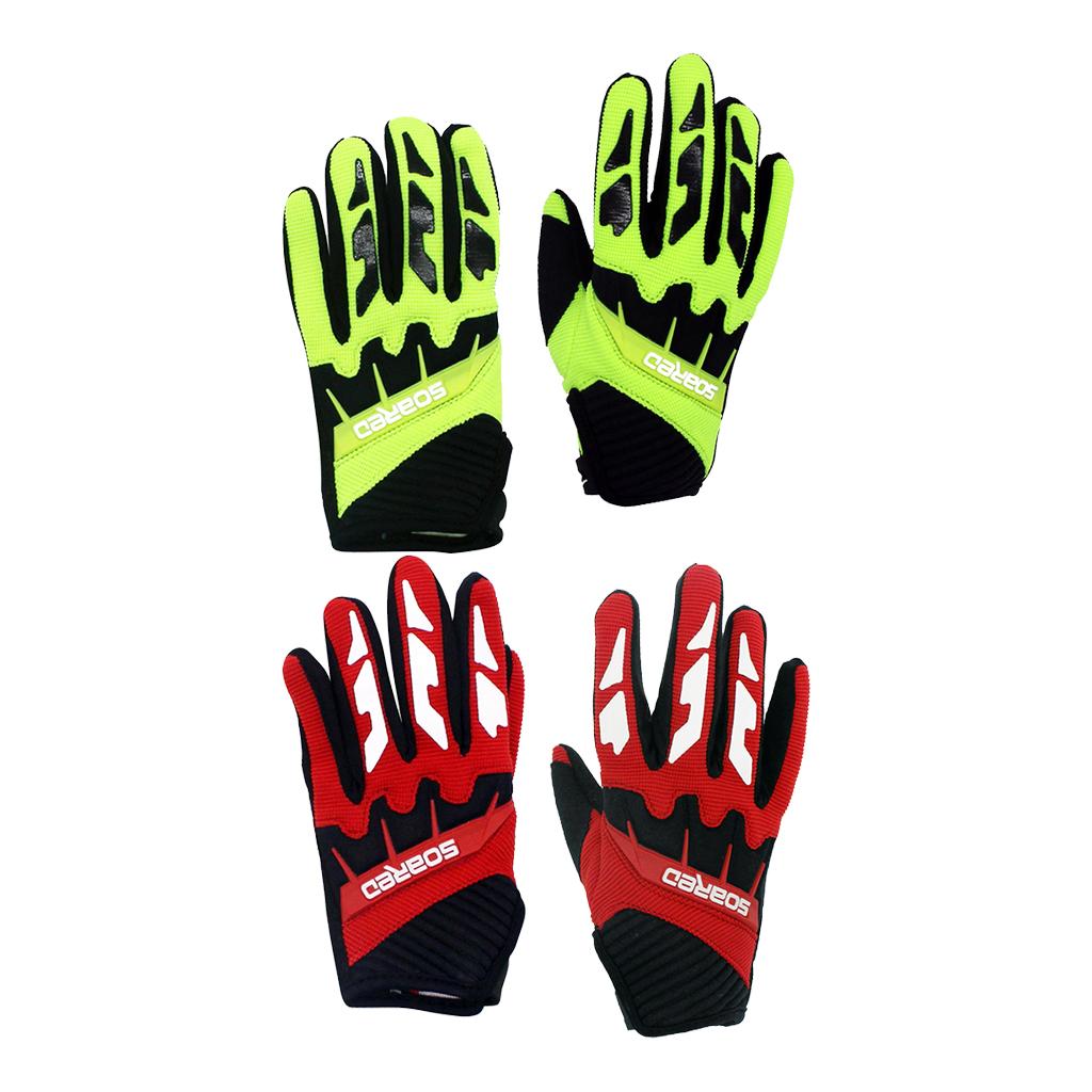 2 Pairs Kids Cycling Skating Gloves M for 9-12 Years red+Fluorescent Yellow