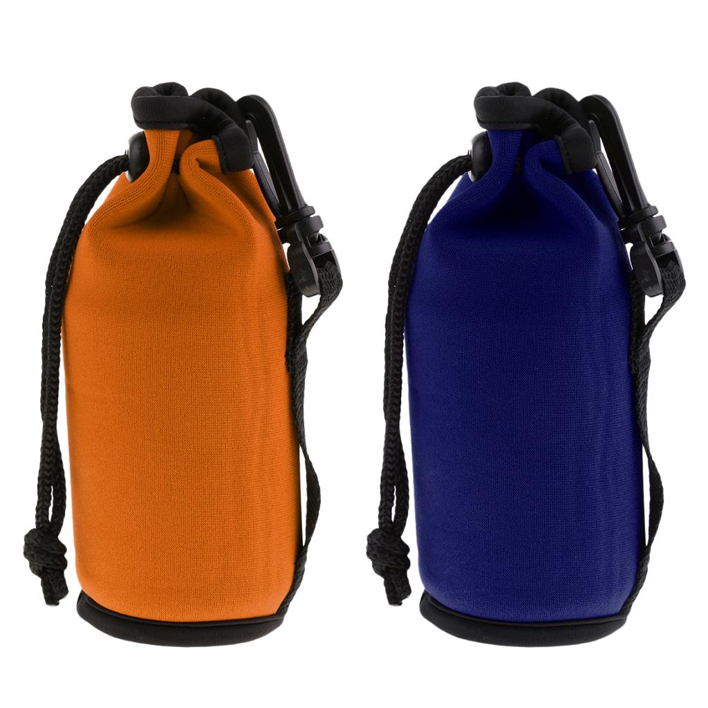 2pcs Neoprene Insulated Water Drink Bottle Cooler Carrier Cover Orange+Navy