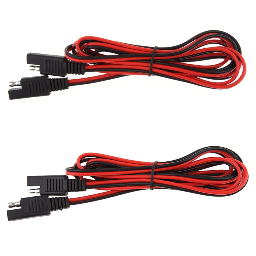 2x18AWG DC SAE Male to Male Extension Adapter Cord Harness Solar Battery 2M