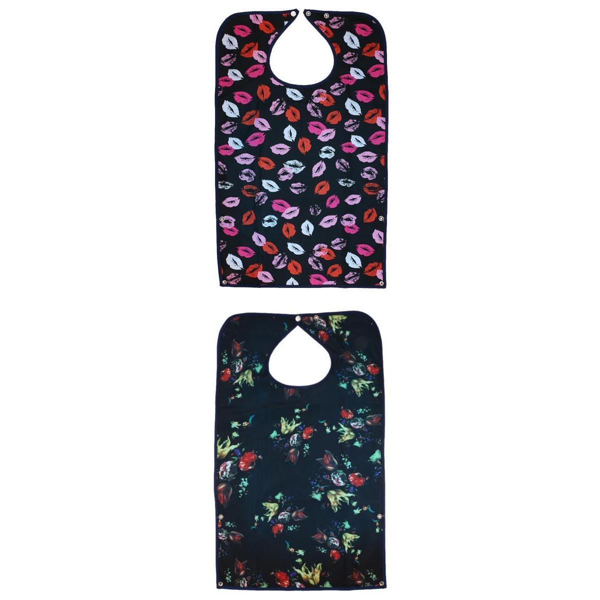 2Pieces Detachable Bib Adult Mealtime Cloth Protector Disability Aid Apron
