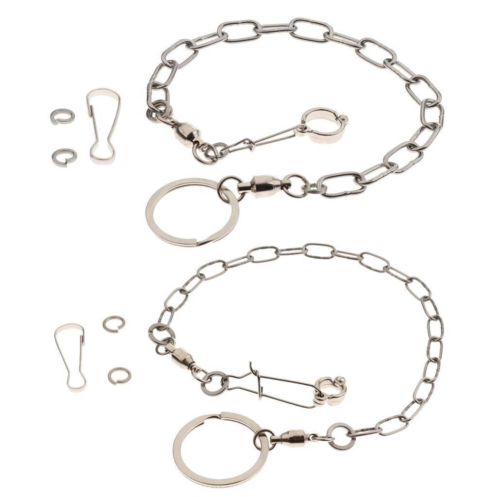 2 Pcs Pet Bird Leash Parrot Foot Chain Stainless Steel Anklet Ring 12+07