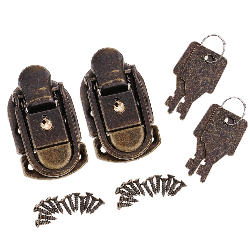 2Pcs Zinc Alloy Chinese Classic Vintage Padlock Lock with Keys Screws