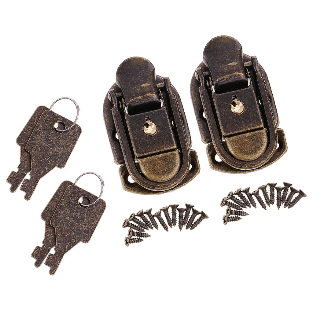 2Pcs Zinc Alloy Chinese Classic Vintage Padlock Lock with Keys Screws