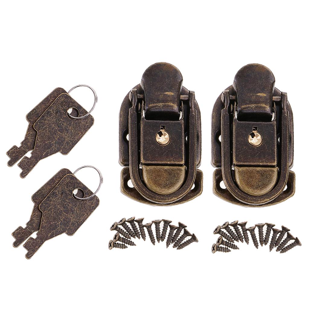 2Pcs Zinc Alloy Chinese Classic Vintage Padlock Lock with Keys Screws