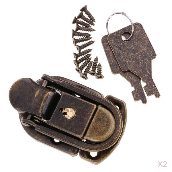 2Pcs Zinc Alloy Chinese Classic Vintage Padlock Lock with Keys Screws