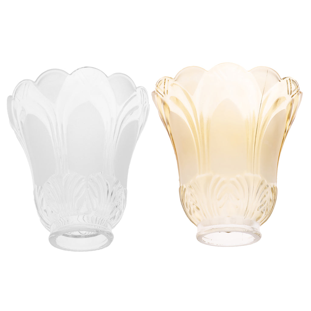 2Pcs Replacement Ceiling Fan Vanity Chandelier Frosted And Clear Glass Shade