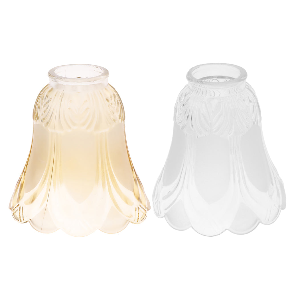 2Pcs Replacement Ceiling Fan Vanity Chandelier Frosted And Clear Glass Shade
