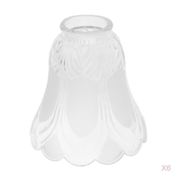 6 Pcs Replacement Ceiling Vanity Chandelier Frosted Clear Glass Shade
