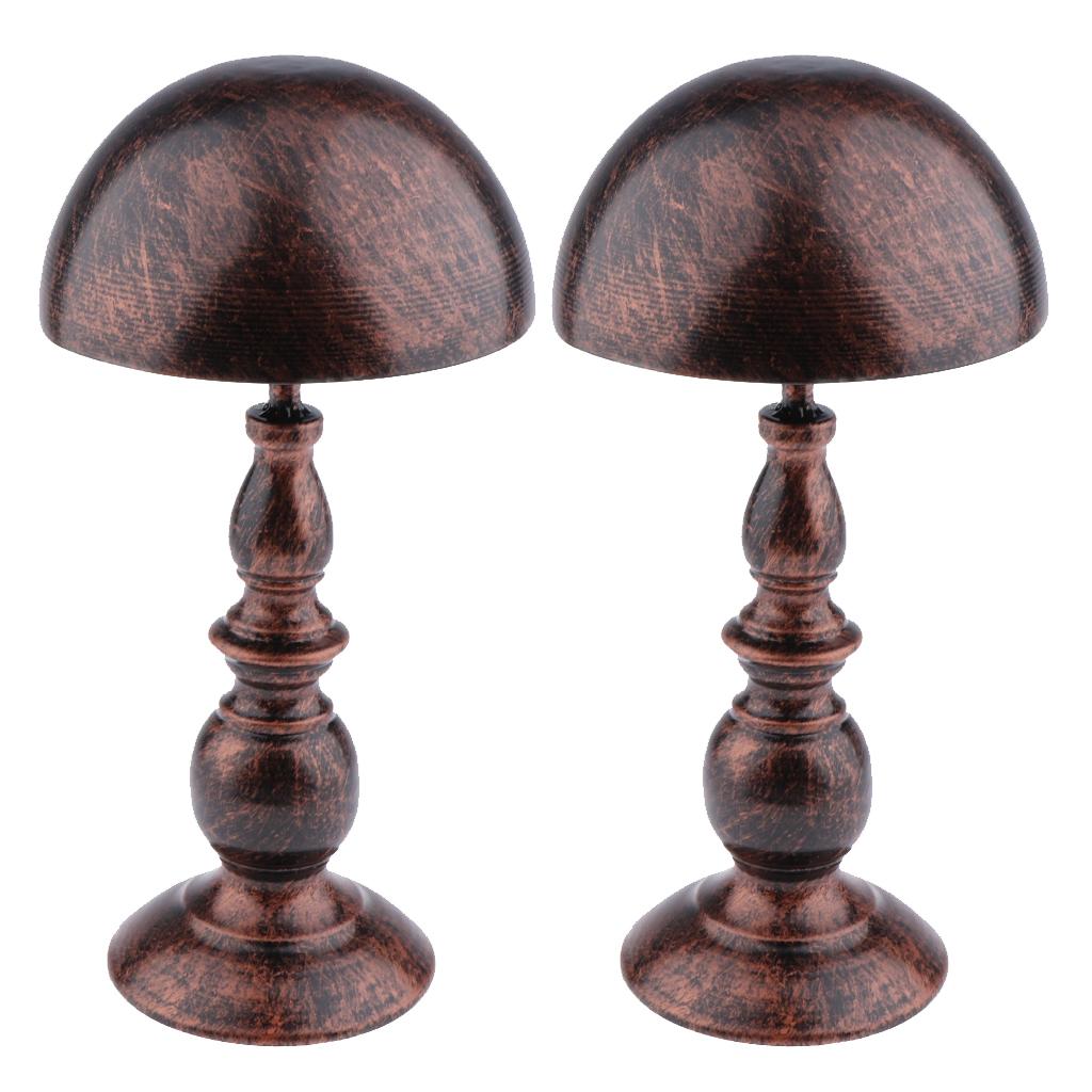 2x Retro Wig Hanger Metal Caps Display Stand Rack for All Wigs & Hats Bronze