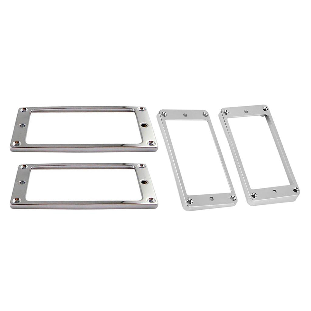 2x Slanted Pickup Mounting Rings+2x Flat Bottom Humbucker Pickup Ring for LP