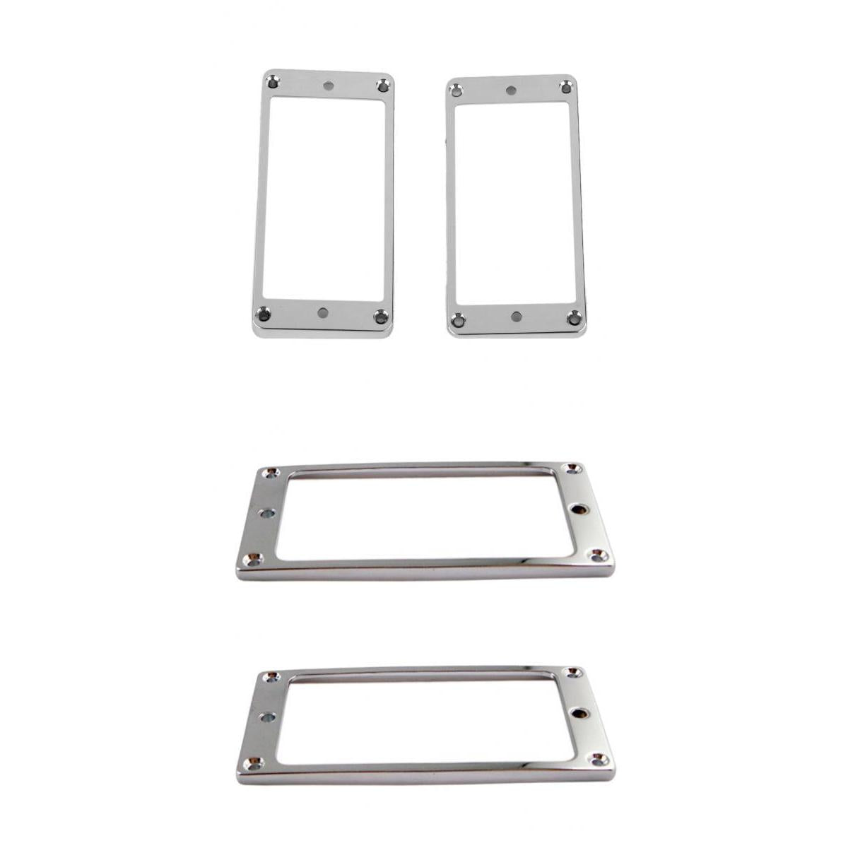 2x Slanted Pickup Mounting Rings+2x Flat Bottom Humbucker Pickup Ring for LP