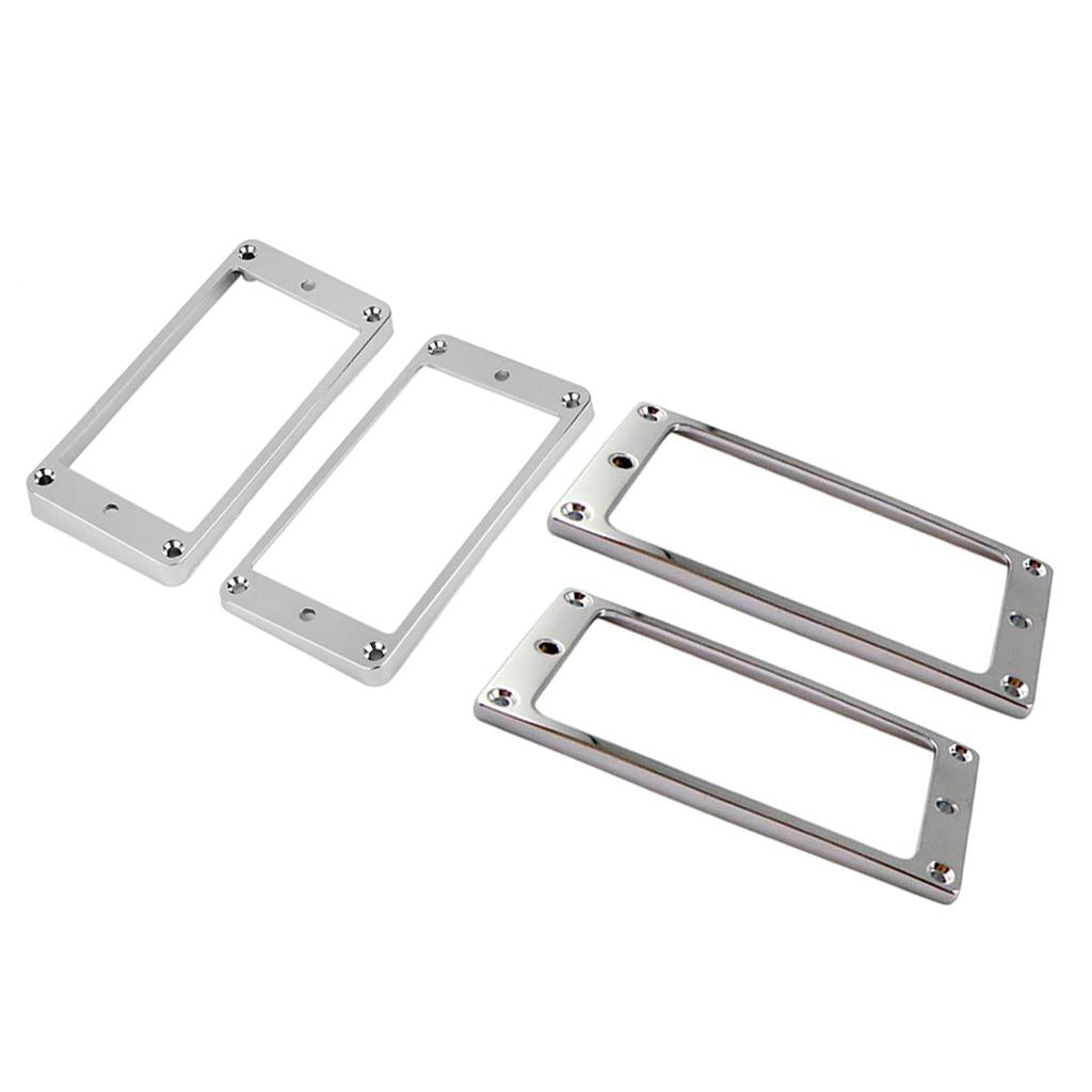 2x Slanted Pickup Mounting Rings+2x Flat Bottom Humbucker Pickup Ring for LP