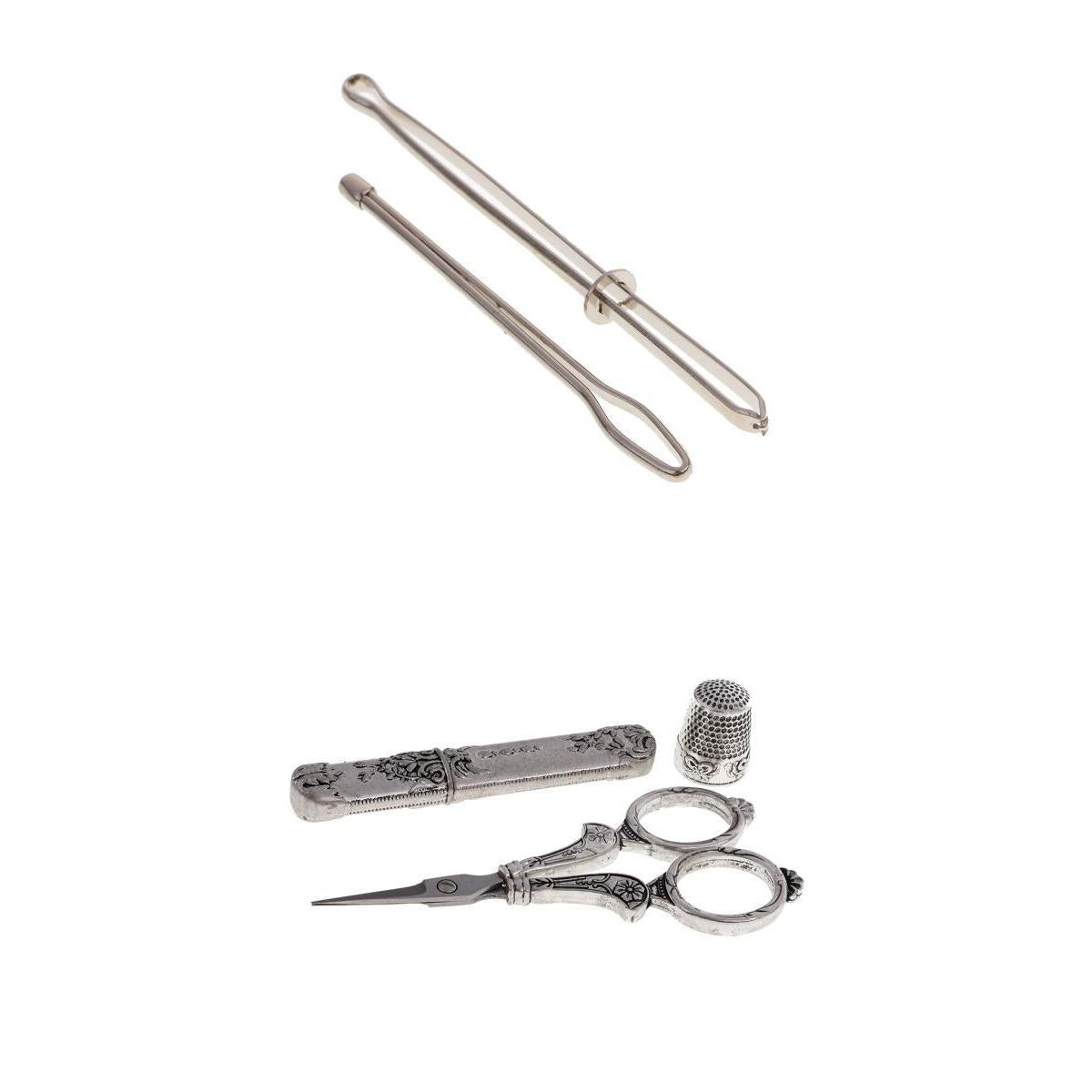 5pcs European Vintage Sewing Kit with Scissor Thimble Needle Case Threaders