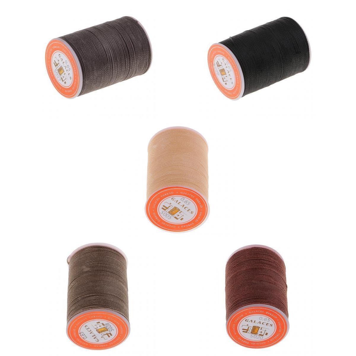 5Pcs Leather Sewing Waxed Polyester Cord Thread Cone Hand Stitching Craft