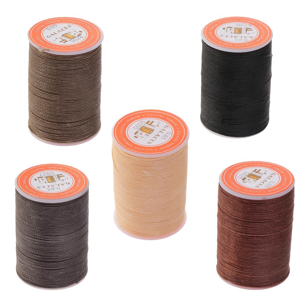 5Pcs Leather Sewing Waxed Polyester Cord Thread Cone Hand Stitching Craft