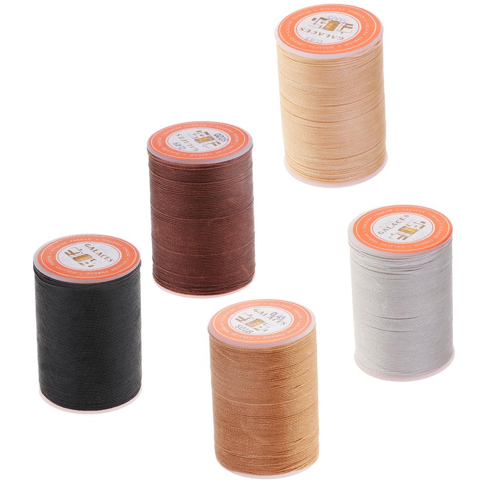 5Pcs 0.45mm Leather Sewing Waxed Thread Hand Stitching Repair Cord