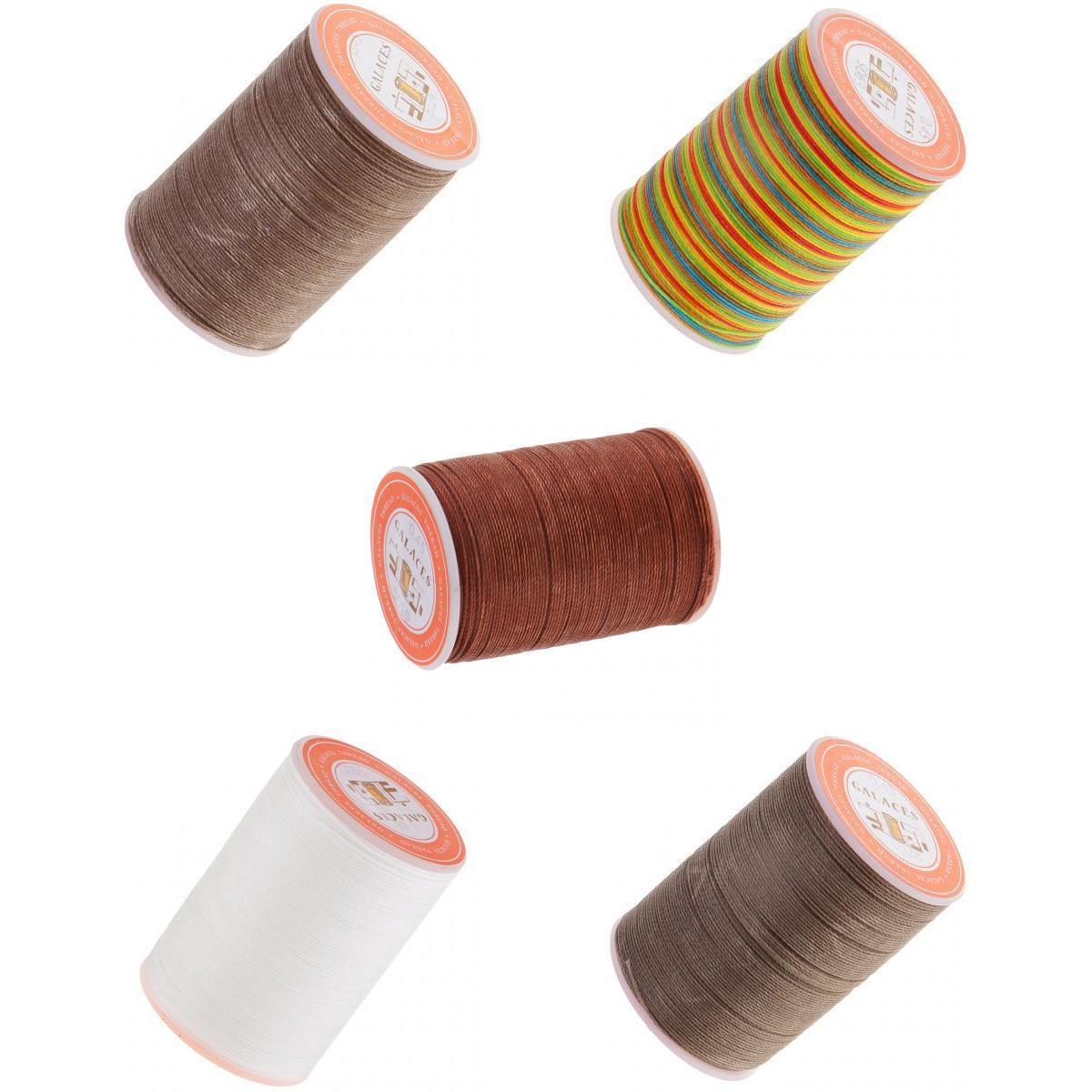 5 Spools 0.45mm Leather Sewing Waxed Thread Hand Stitching Repair Cord