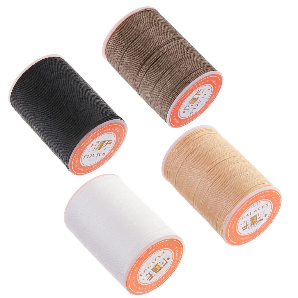 4 Spools 0.45mm Leather Sewing Waxed Thread Hand Stitching Repair Cord