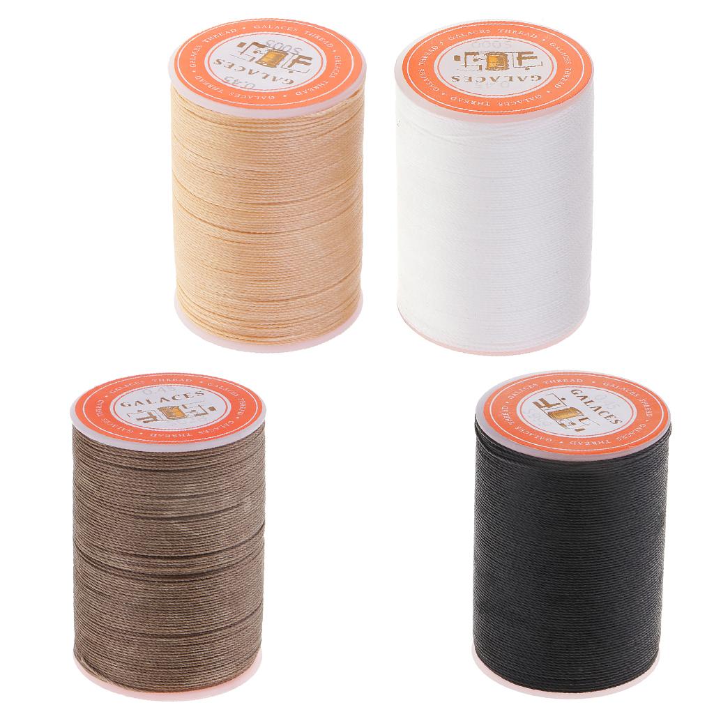 4 Spools 0.45mm Leather Sewing Waxed Thread Hand Stitching Repair Cord
