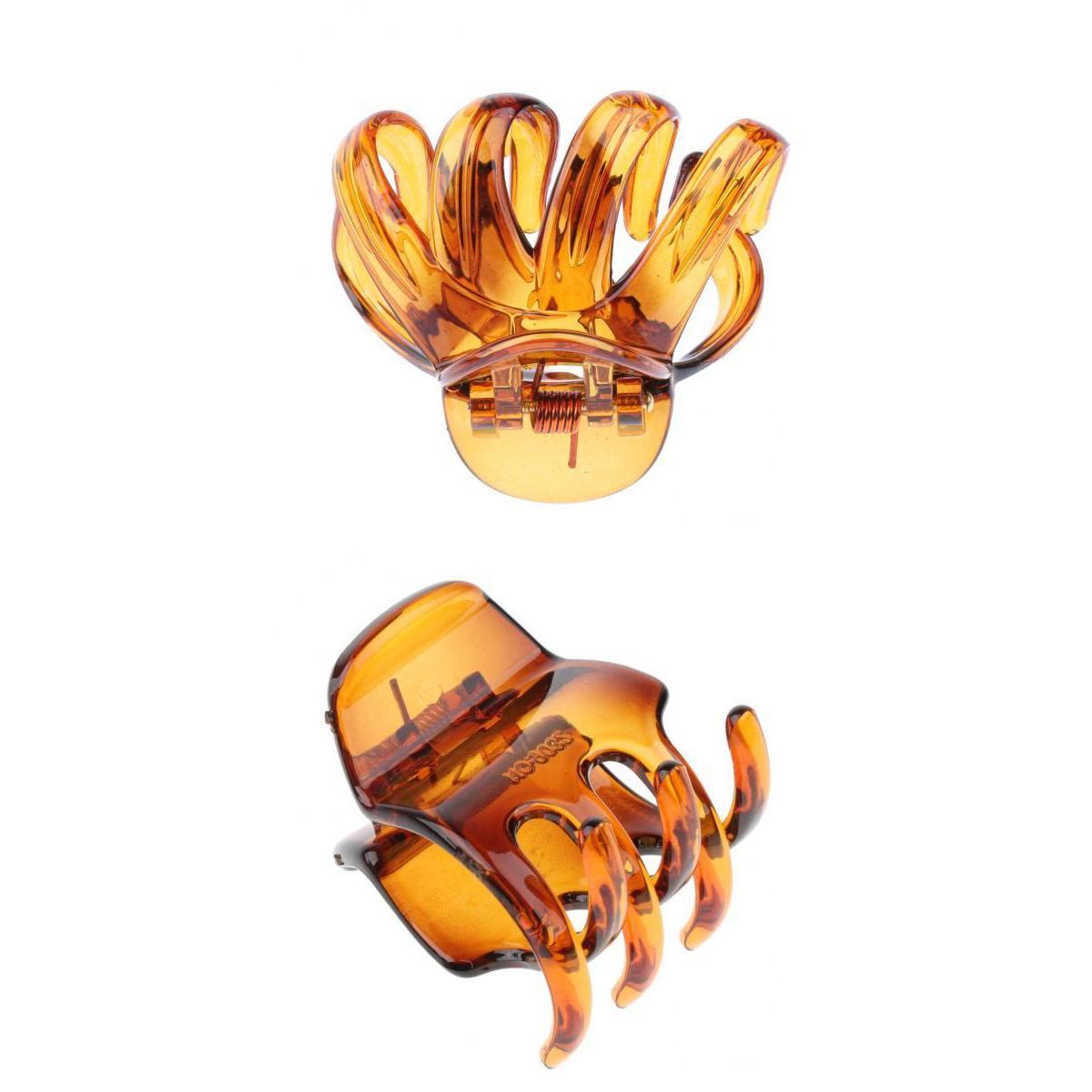 2x Hair Claw Grip Women Hair Jaw Folding Hair Clips Accessories Brown