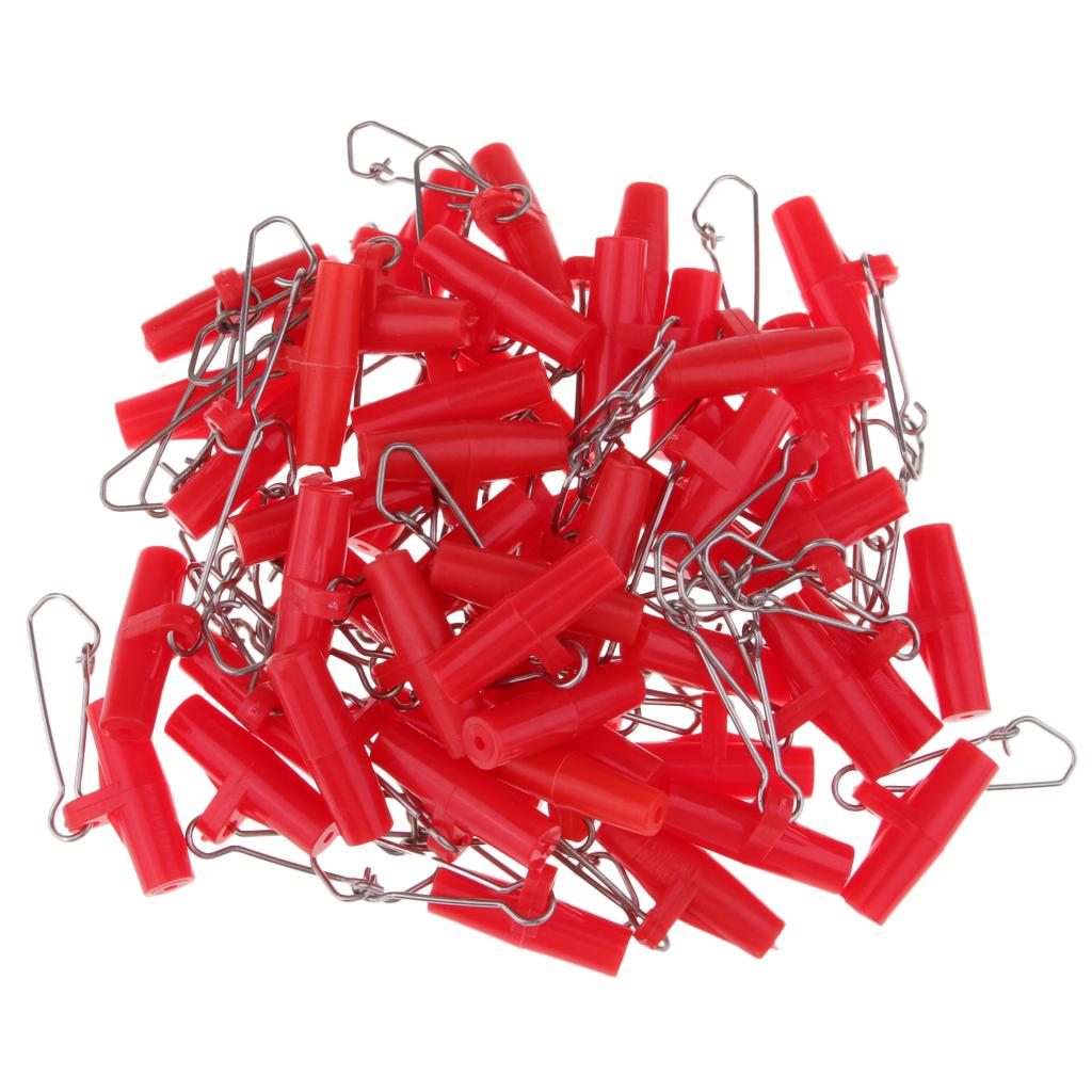 100Pcs Fishing Sinker Slides with Nice Snap Connectors for Braid Line