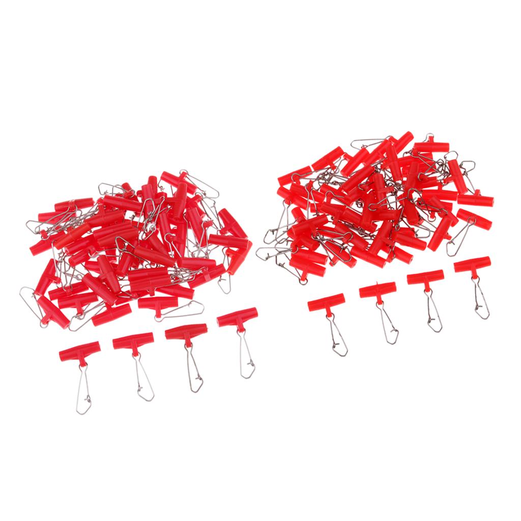 100Pcs Fishing Sinker Slides with Nice Snap Connectors for Braid Line