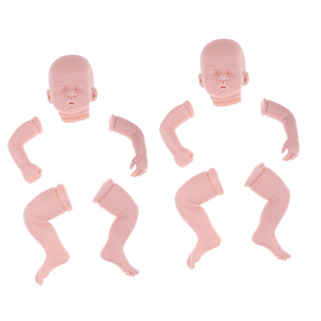 2 Set 20 Unpainted Reborn Kit Newborn Baby Doll with Head 3/4 Arms Full Leg"