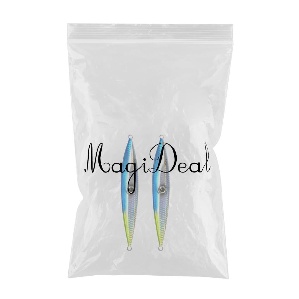 2pcs 150g Heavy Fishing Lures Metal Bait Casting Deep Spoon Bass Jig Blue