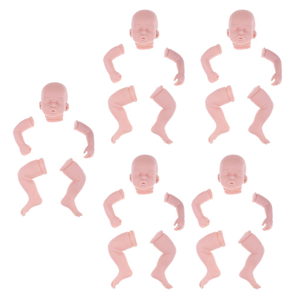 5 Set 20 Unpainted Reborn Kit Newborn Baby Doll with Head 3/4 Arms Full Leg"