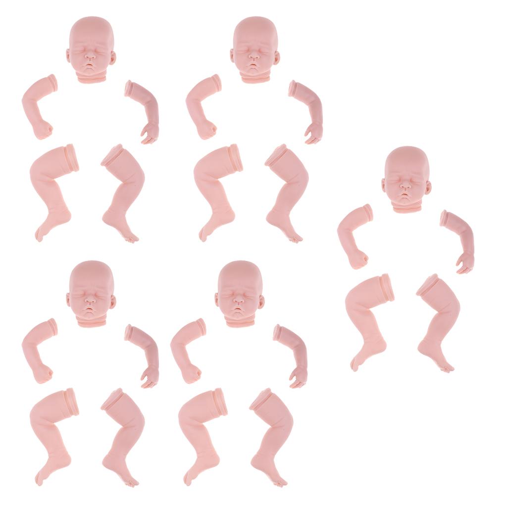 5 Set 20 Unpainted Reborn Kit Newborn Baby Doll with Head 3/4 Arms Full Leg"