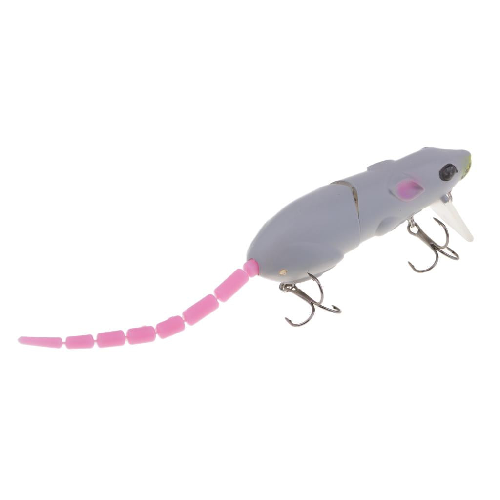 2pcs Soft Multi-joint Tail Mice Rat Lures Topwater Fishing Lure Bass Baits