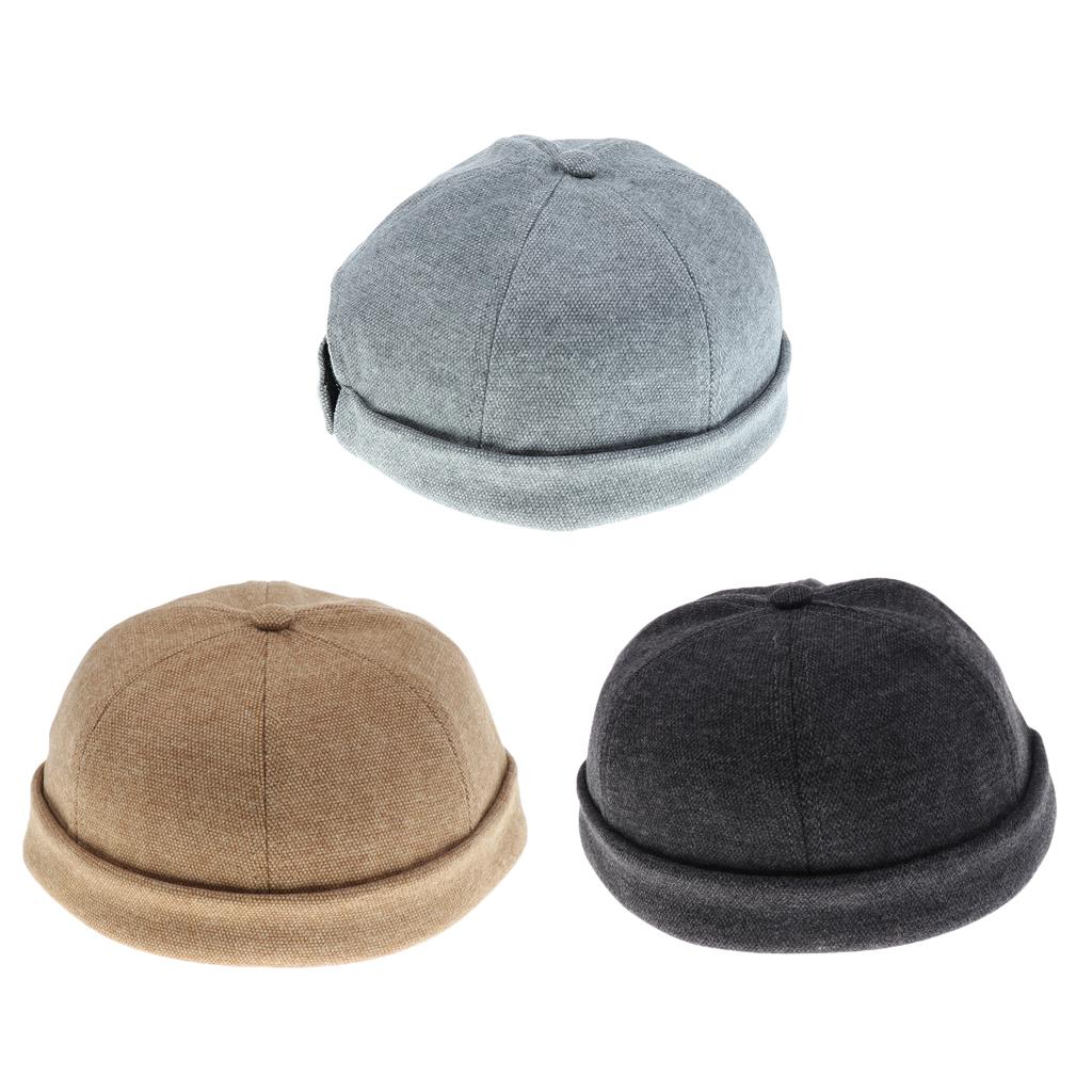 3 pieces Womens Men Retro Docker Leon Beanie Cap Pure Cotton Hat