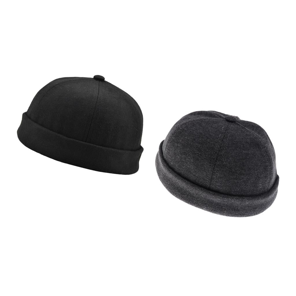 2 Pieces Women Men Retro Docker Leon Beanie Cap Pure Cotton Hat