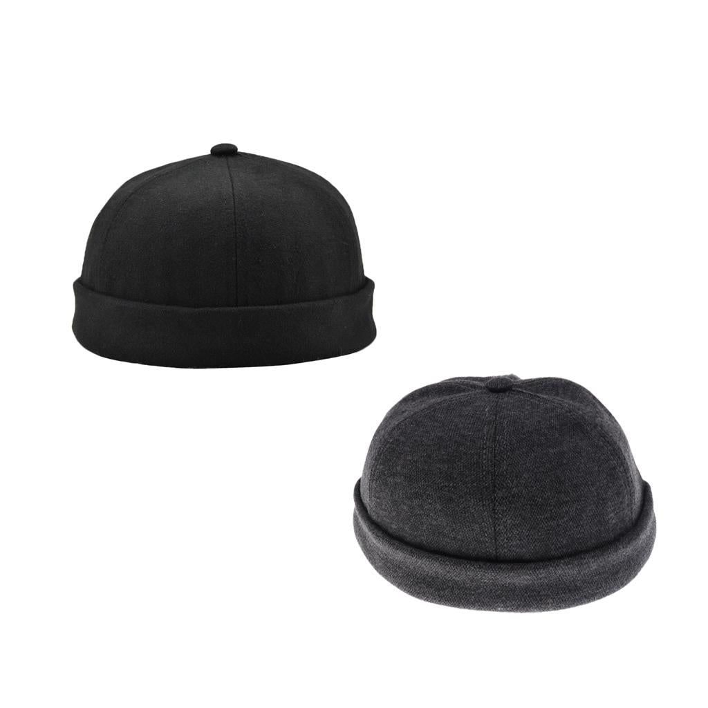2 Pieces Women Men Retro Docker Leon Beanie Cap Pure Cotton Hat