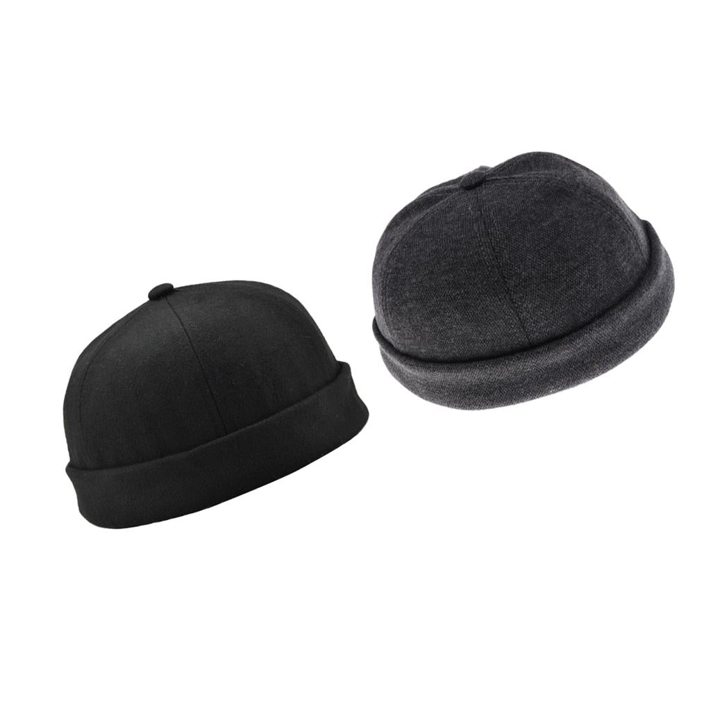 2 Pieces Women Men Retro Docker Leon Beanie Cap Pure Cotton Hat