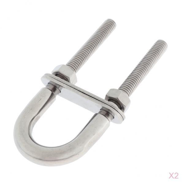 2 Pieces 304 Stainless Steel Boat Bow Stern Eye U-Bolt Marine Rigging M8*100