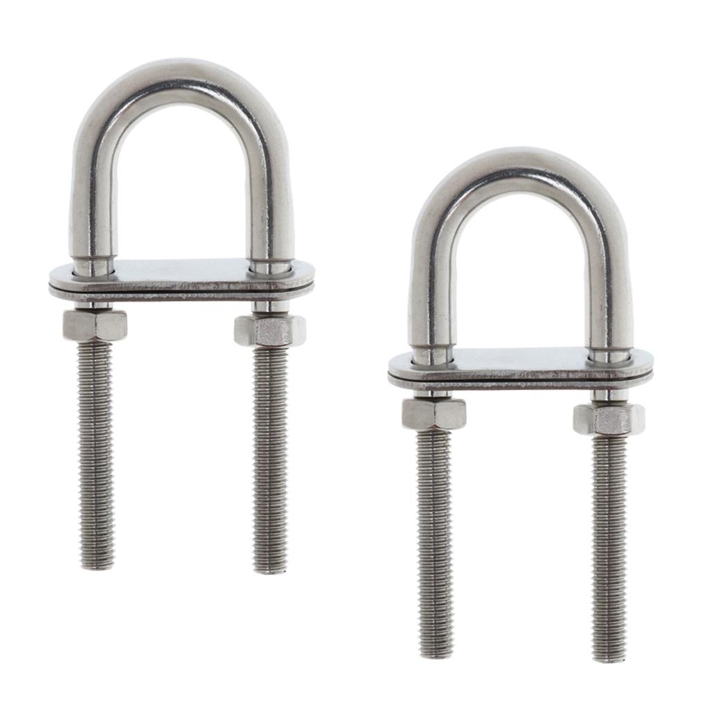 2 Pieces 304 Stainless Steel Boat Bow Stern Eye U-Bolt Marine Rigging M8*100