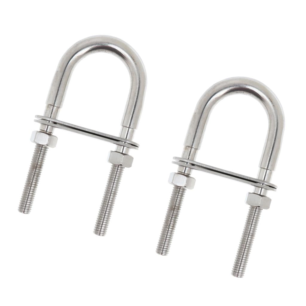 2 Piece 304 Stainless Steel Boat Bow Stern Eye U-Bolt Marine Rigging M12*150