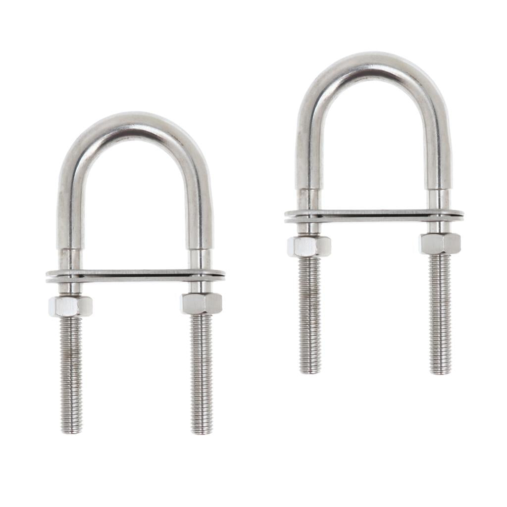 2 Piece 304 Stainless Steel Boat Bow Stern Eye U-Bolt Marine Rigging M12*150
